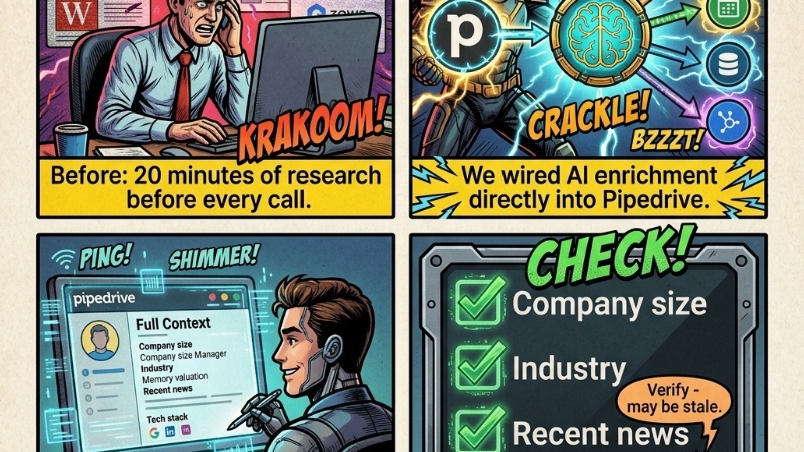 AI lead enrichment to a client's CRM